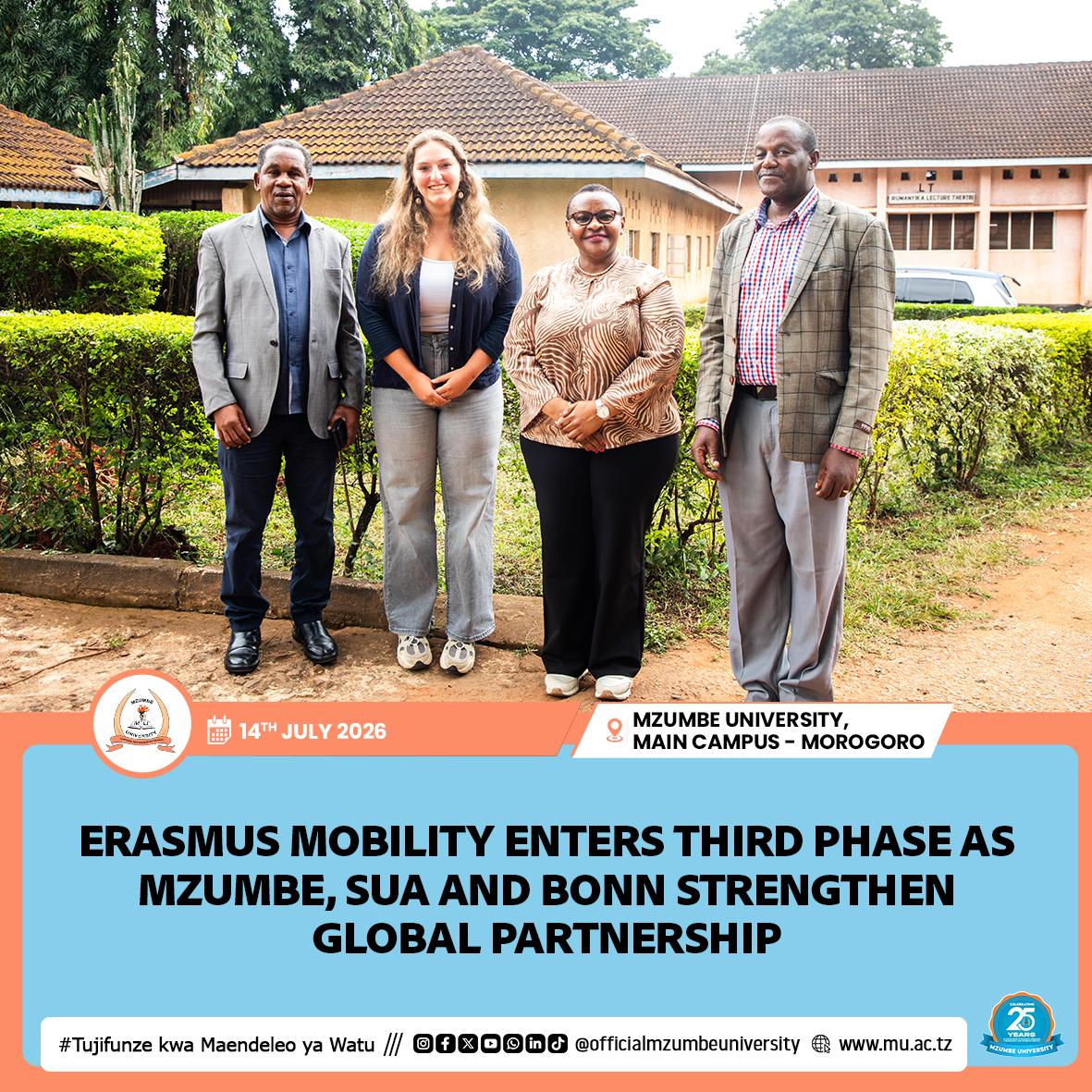 MZUMBE, SUA AND UNIVERSITY OF BONN RENEW ERASMUS MOBILITY PARTNERSHIP FOR THIRD PHASE (2027–2029)