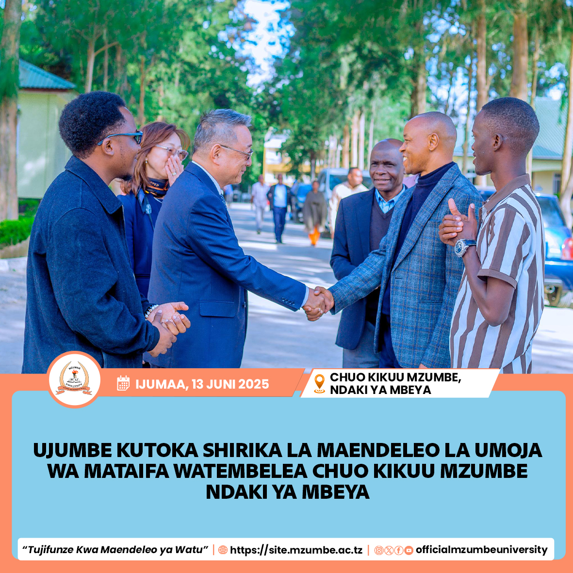 UJUMBE KUTOKA UNDP WATEMBELEA CHUO KIKUU MZUMBE NDAKI YA MBEYA