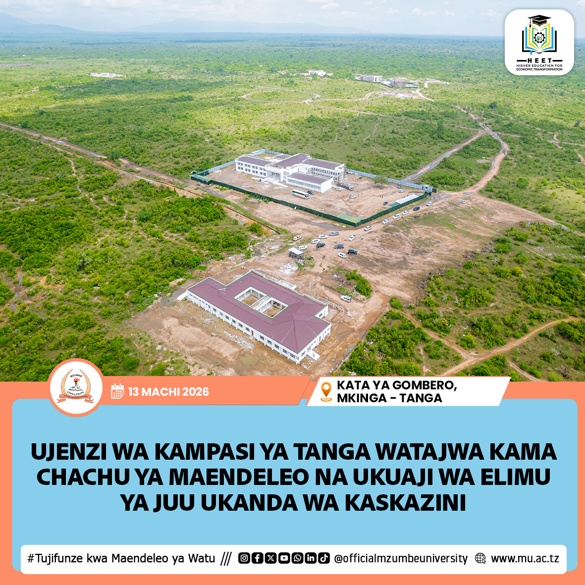 KAMATI YA BUNGE YAKAGUA MAENDELEO YA UJENZI WA KAMPASI YA CHUO KIKUU MZUMBE TANGA