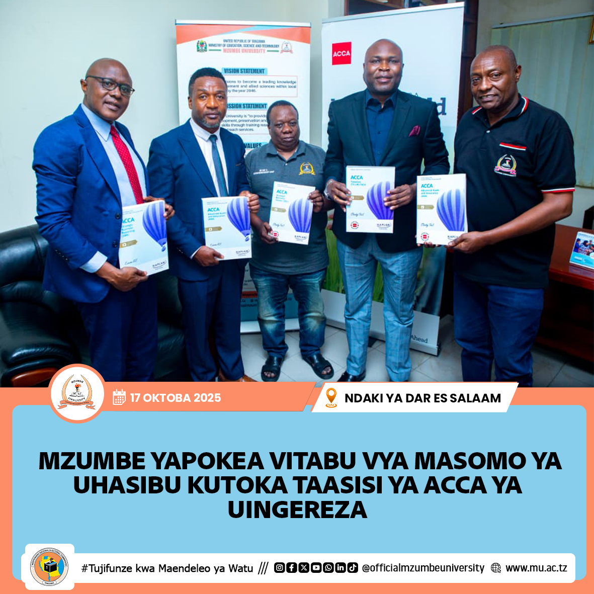 CHUO KIKUU MZUMBE NA TAASISI YA ACCA (UINGEREZA) WAENDELEA KUDUMISHA USHIRIKIANO WA KITAALUMA