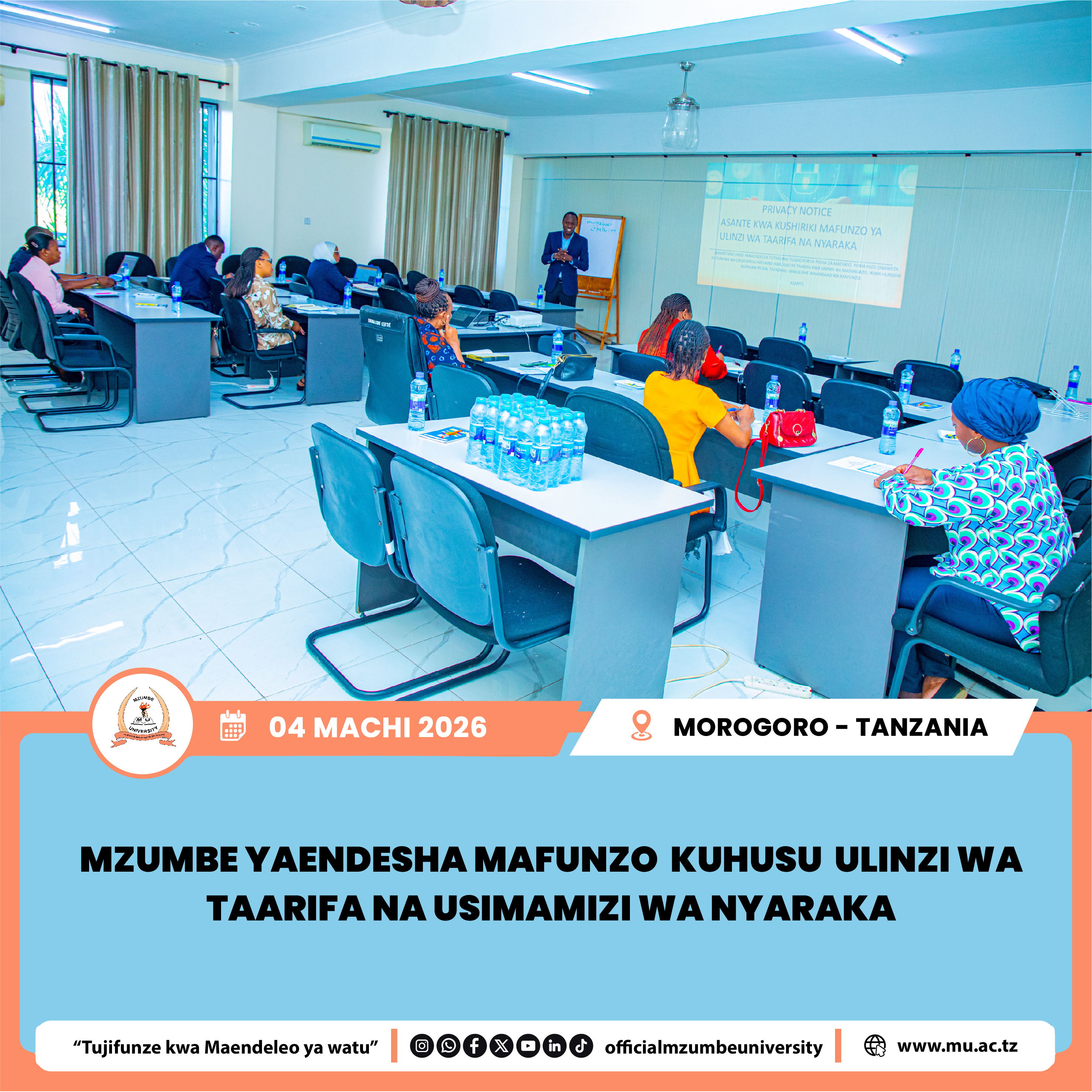 MZUMBE YAENDESHA MAFUNZO KUHUSU ULINZI WA TAARIFA NA USIMAMIZI WA NYARAKA