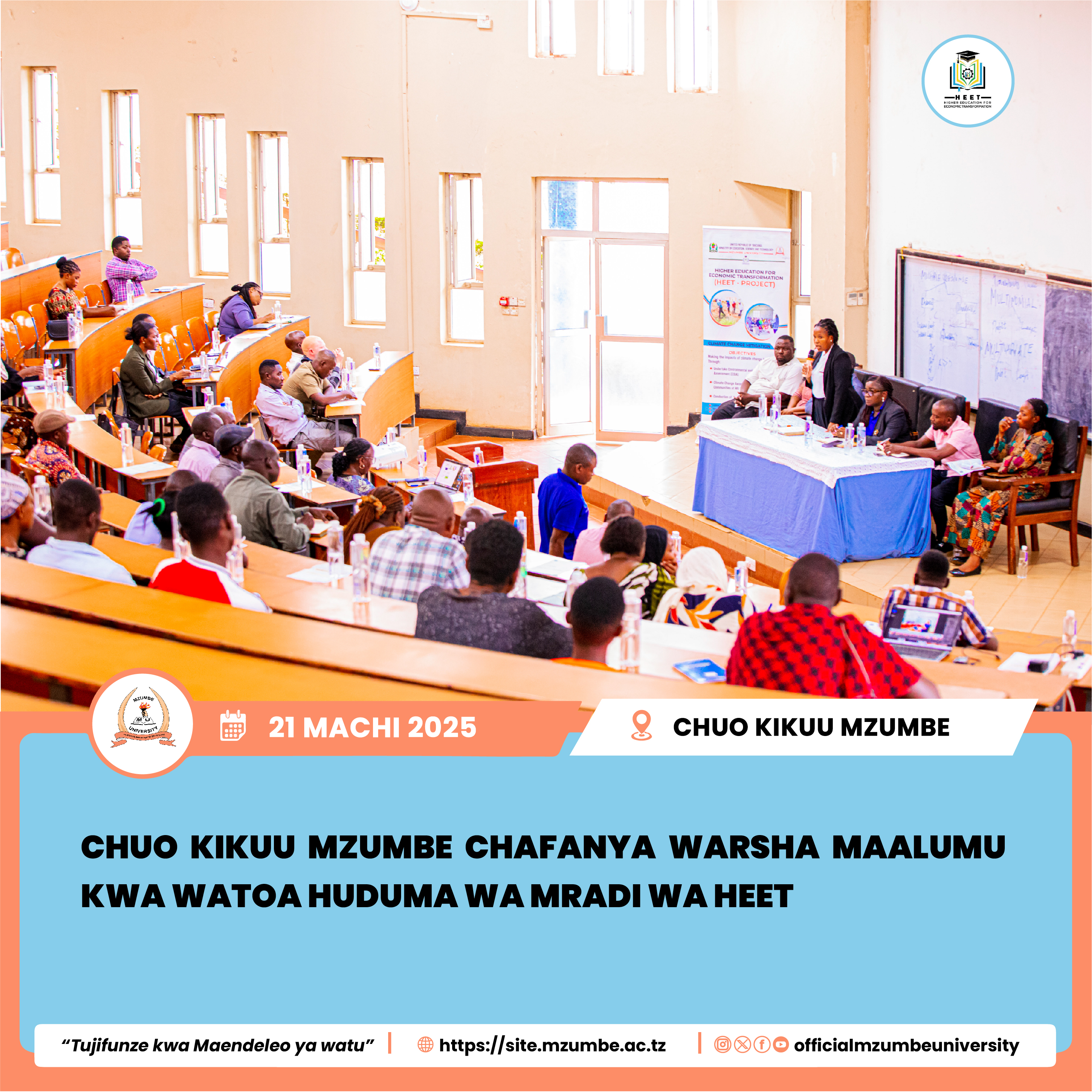 WARSHA YA WATOA HUDUMA WA MRADI WA HEET YAFANYIKA CHUO KIKUU MZUMBE