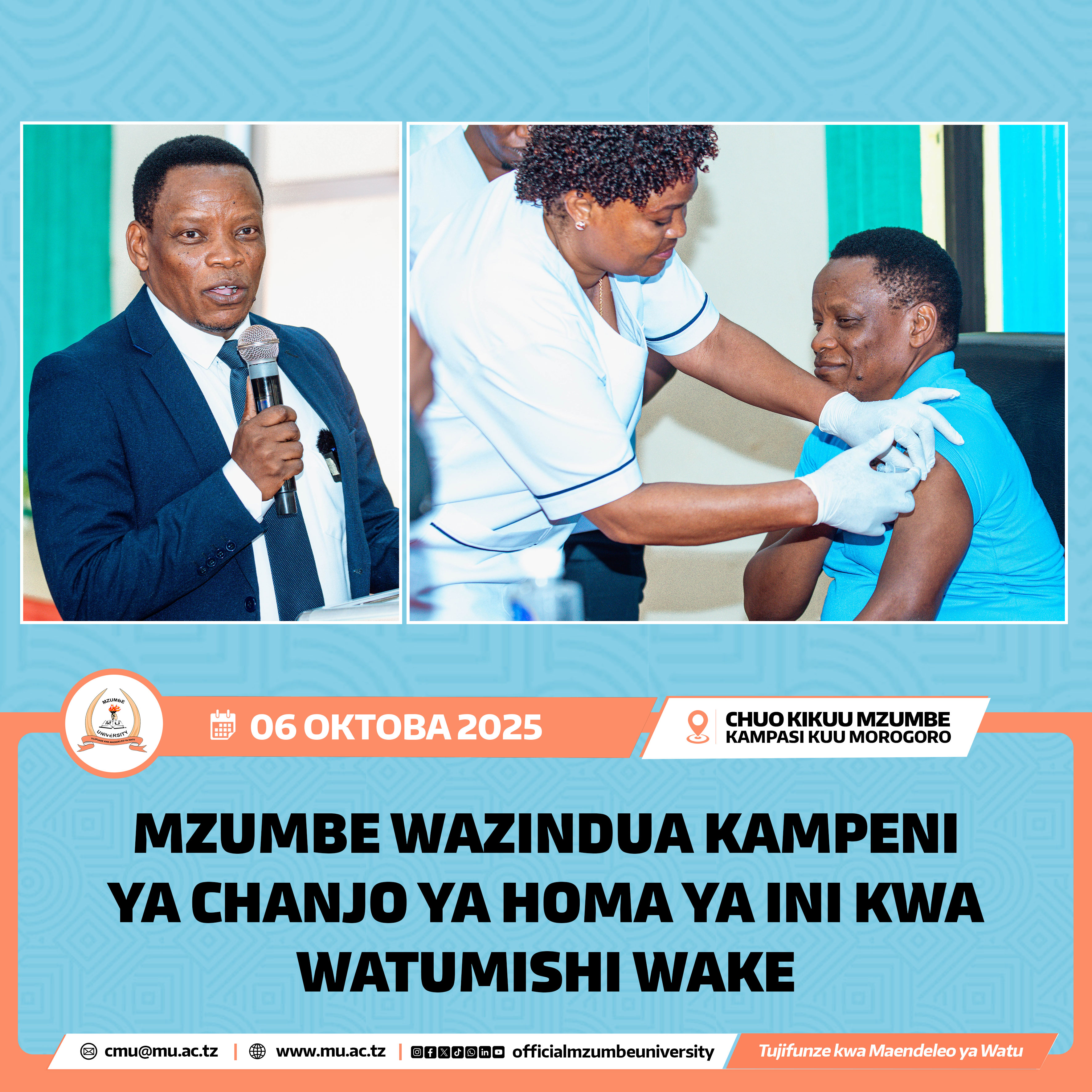 MZUMBE WAZINDUA KAMPENI YA CHANJO YA HOMA YA INI KWA WATUMISHI WAKE