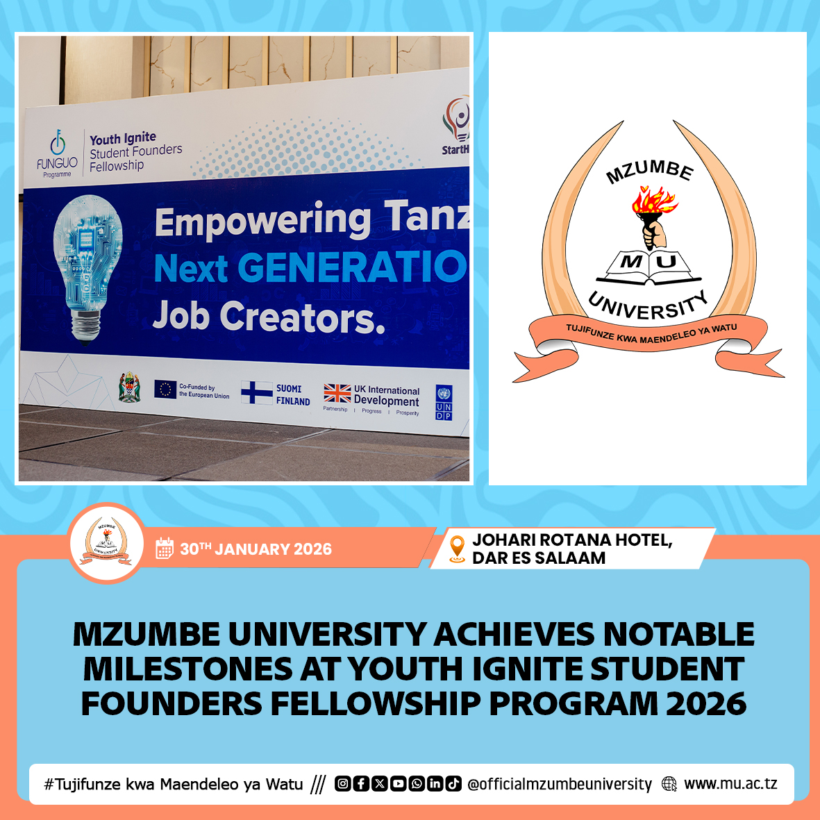MZUMBE SHINES IN YOUTH IGNITE STUDENT FOUNDERS FELLOWSHIP PROGRAM