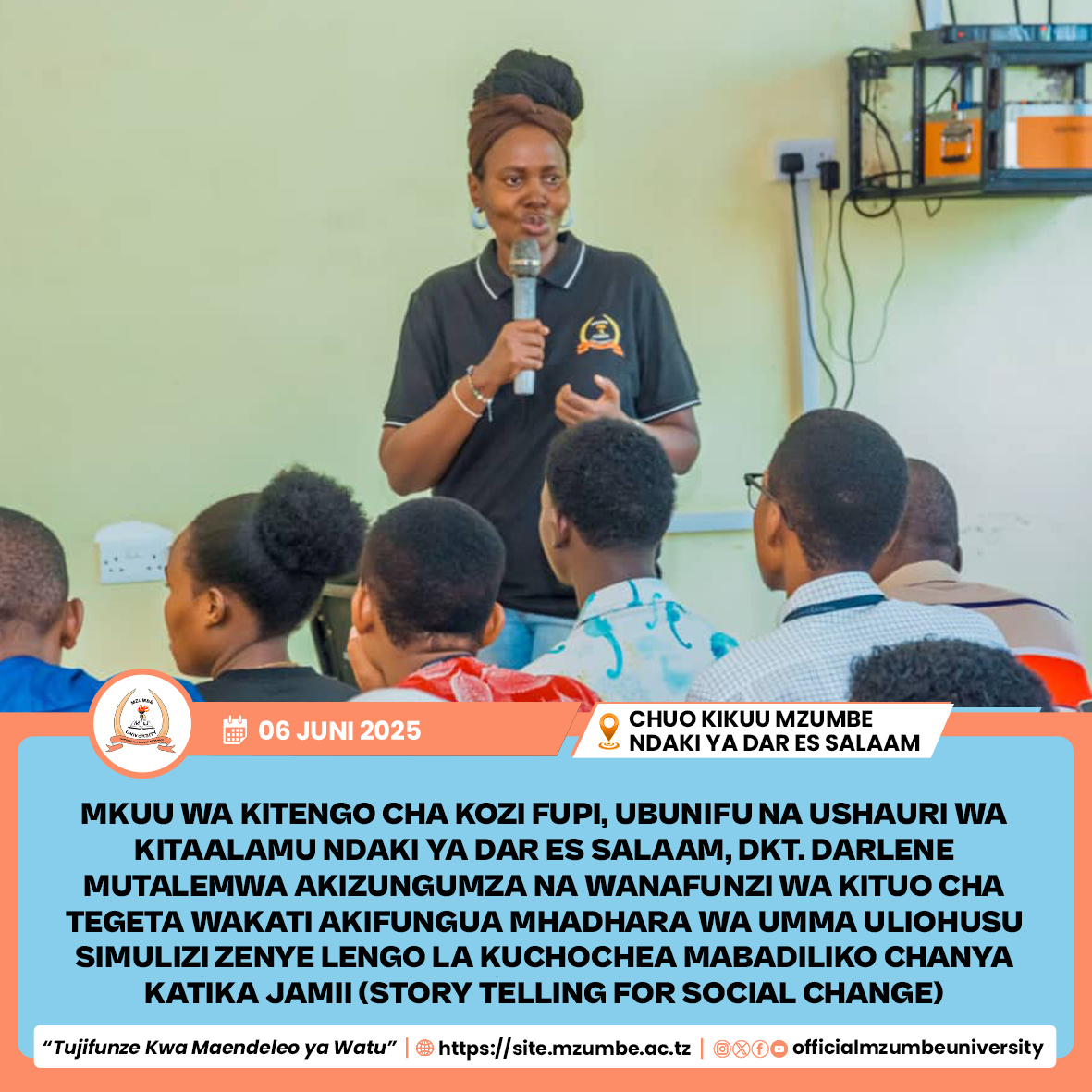 MZUMBE YAWAJENGEA UWEZO WANAFUNZI  WA KULETA MABADILIKO CHANYA KATIKA JAMII
