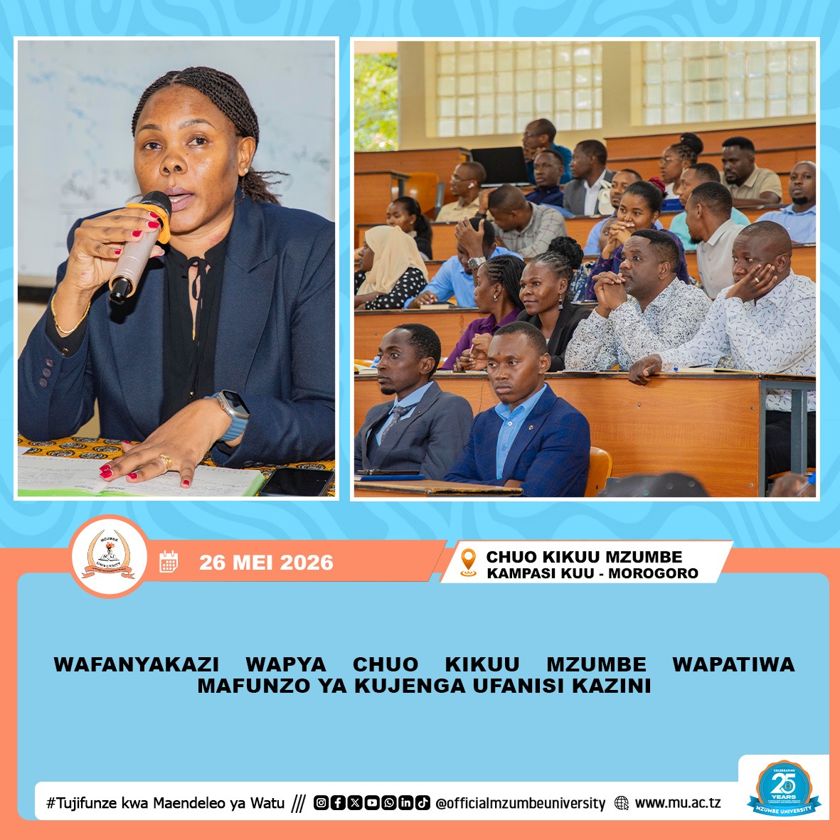 WAFANYAKAZI WAPYA MZUMBE WAPATIWA MAFUNZO YA KUJENGA UFANISI KAZINI