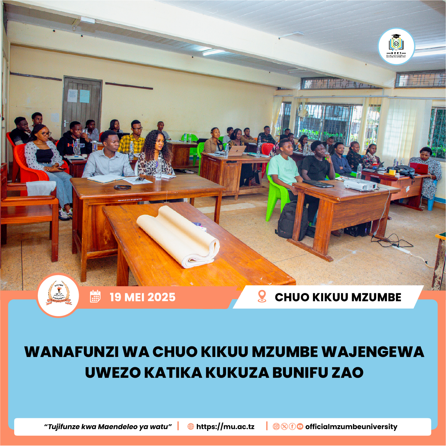WANAFUNZI WA CHUO KIKUU MZUMBE WAJENGEWA UWEZO KATIKA UBUNIFU
