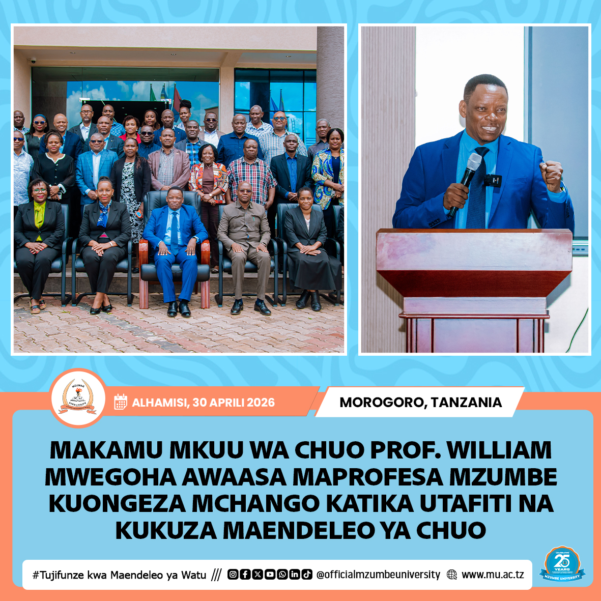 MAPROFESA MZUMBE WAWEKA DIRA MPYA YA UTAFITI KWA MAENDELEO YA TAIFA
