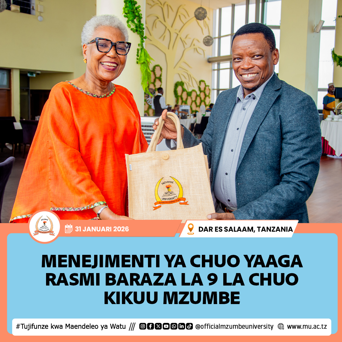 MZUMBE YATHAMINI MCHANGO WA BARAZA LA 9 KATIKA MAENDELEO YA CHUO