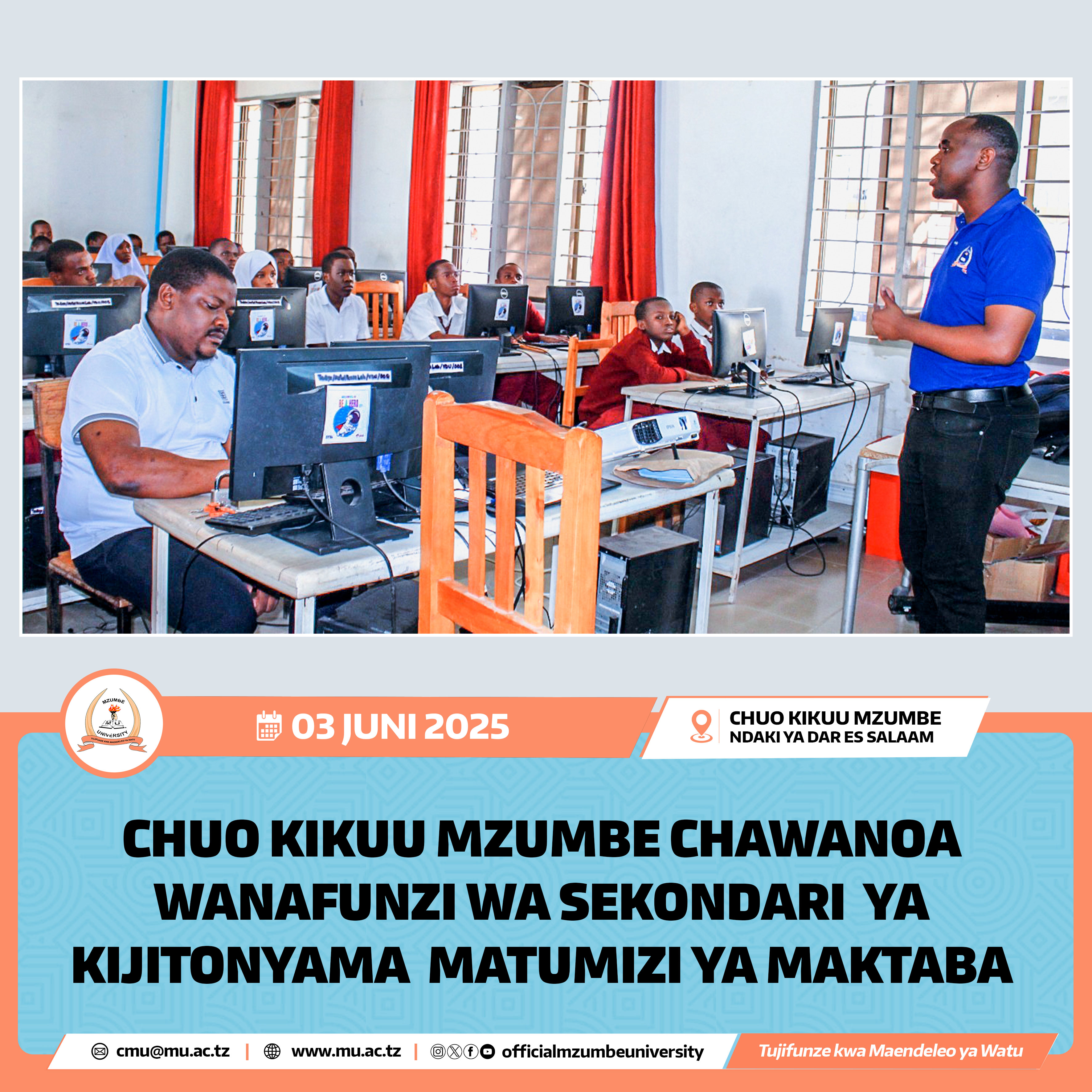 CHUO KIKUU MZUMBE CHAWANOA WANAFUNZI WA SEKONDARI YA KIJITONYAMA KATIKA MATUMIZI YA MAKTABA