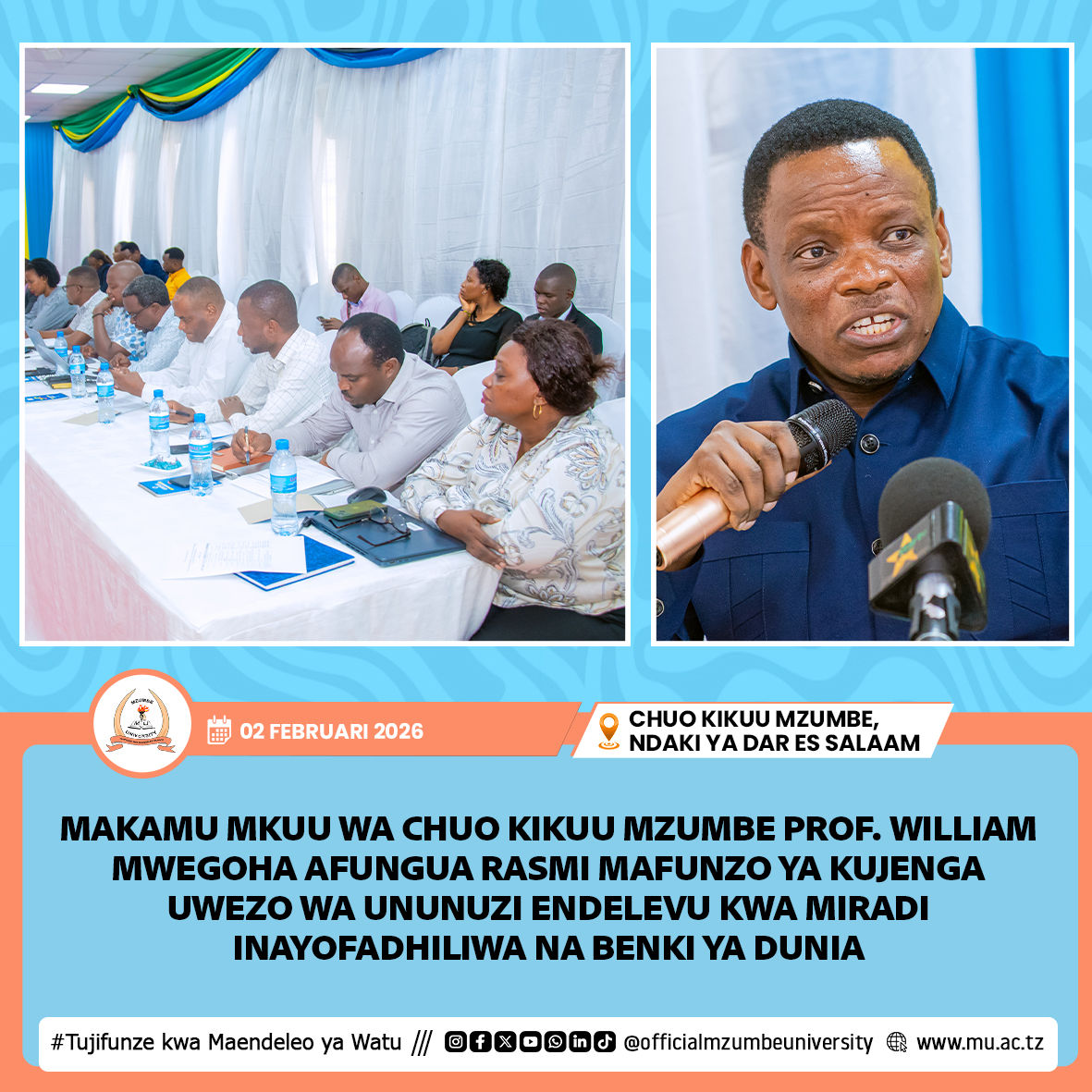 MZUMBE KUSHIRIKIANA NA BENKI YA DUNIA KUIMARISHA UNUNUZI ENDELEVU KATIKA MIRADI YA MAENDELEO