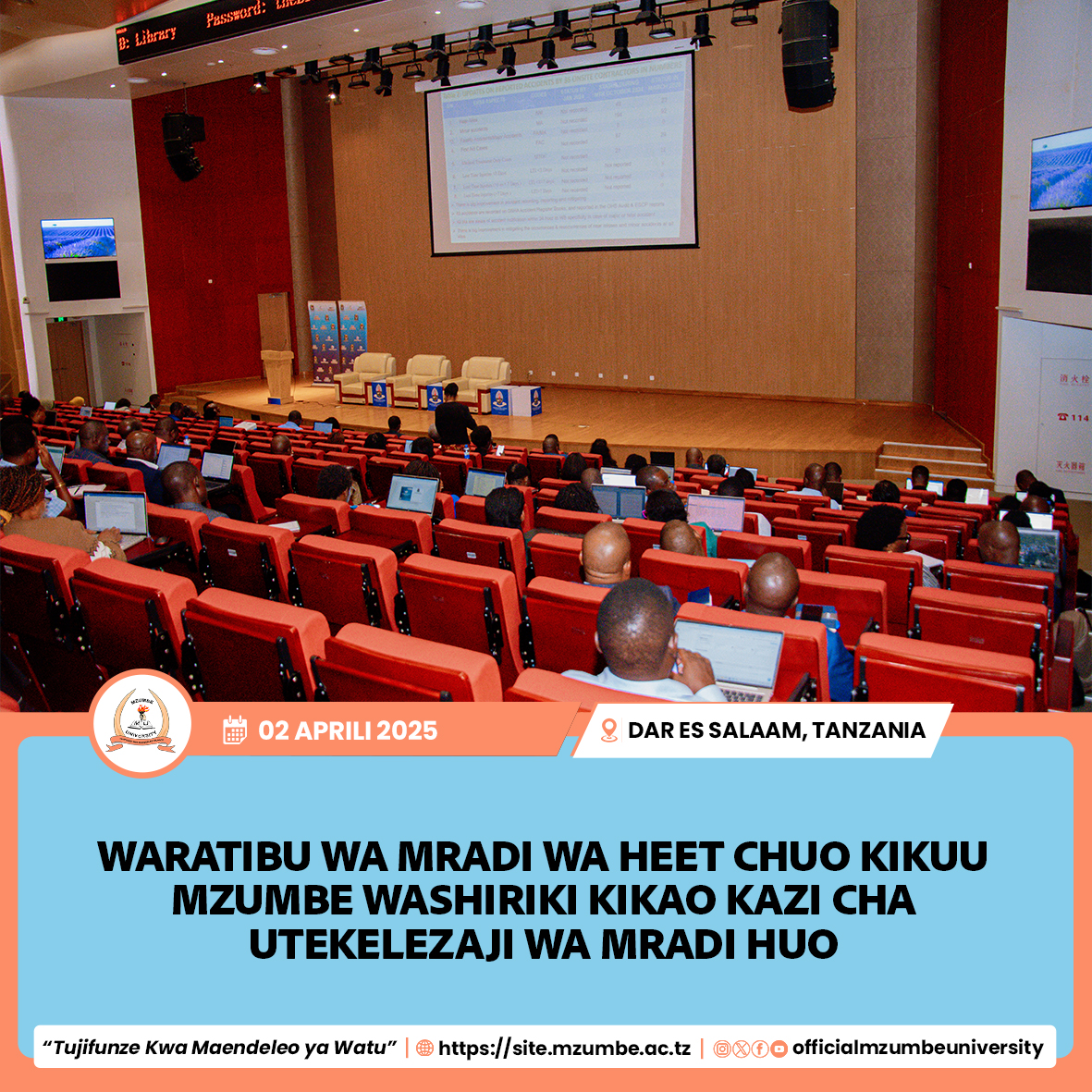 CHUO KIKUU MZUMBE CHASHIRIKI KIKAO KAZI CHA WARATIBU WA MRADI WA HEET NCHINI
