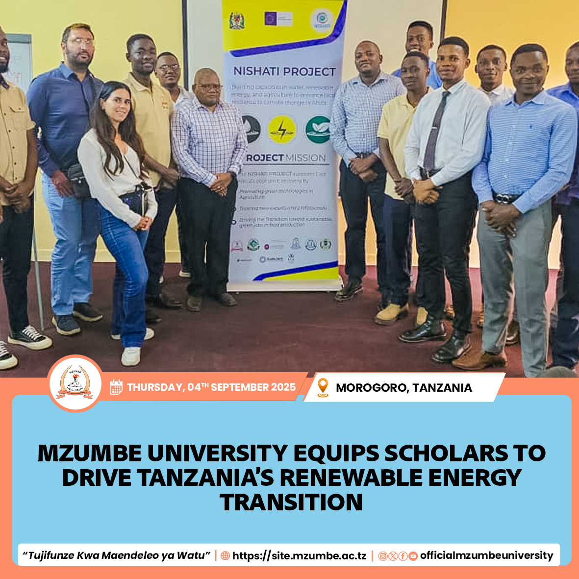 MZUMBE UNIVERSITY CHAMPIONS RENEWABLE ENERGY THROUGH NISHATI PROJECT TRAINING