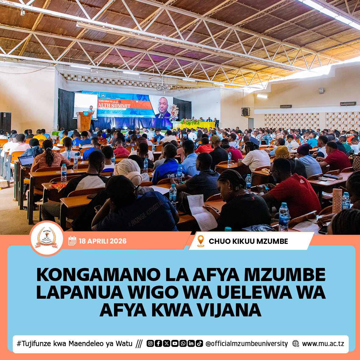 KONGAMANO LA AFYA MZUMBE LACHOCHEA UWAJIBIKAJI WA KIAFYA KWA VIJANA