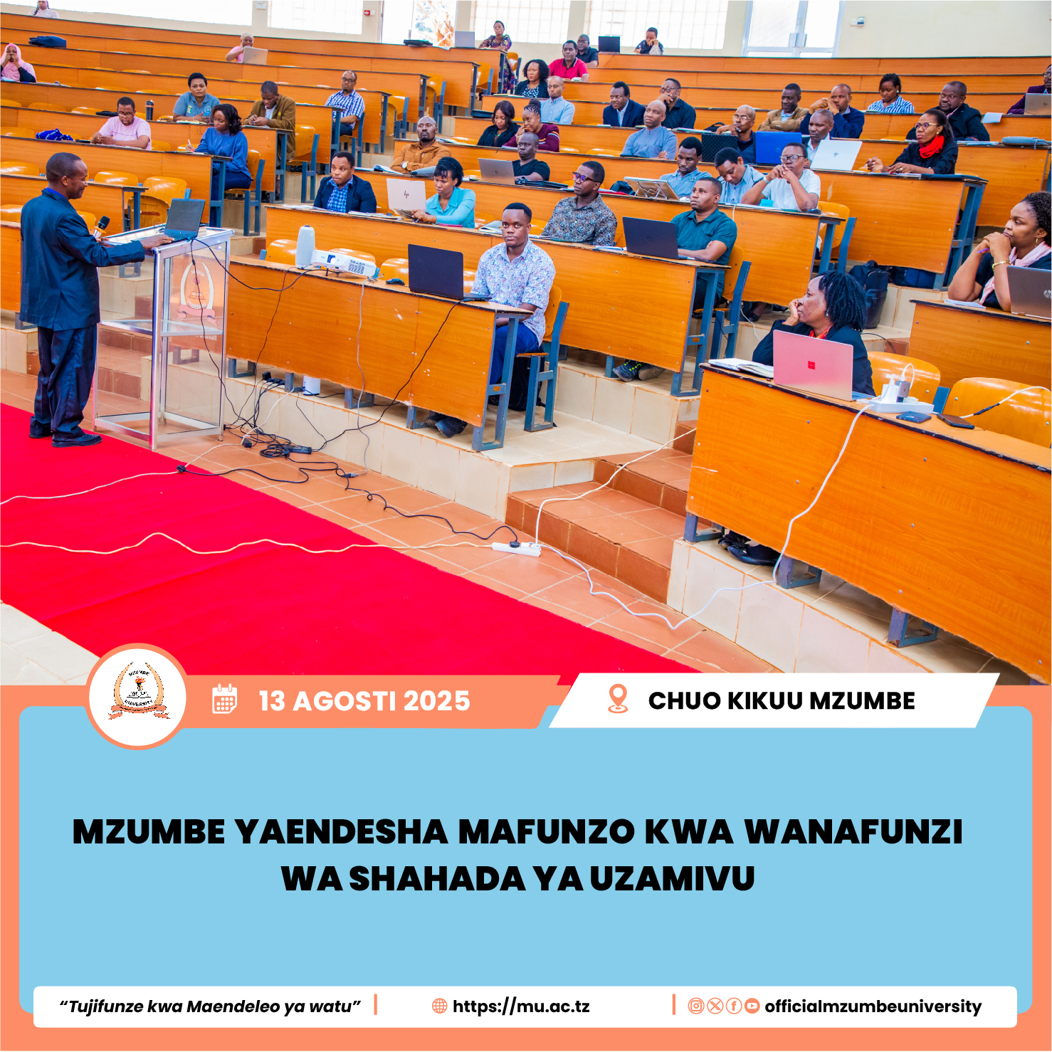 MZUMBE YAWANOA WANAFUNZI WA SHAHADA YA UZAMIVU