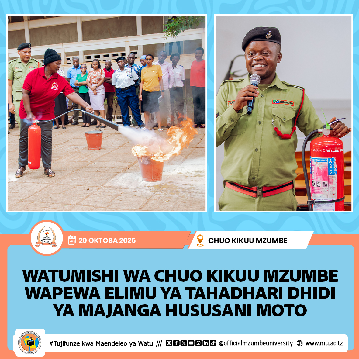 WATUMISHI MZUMBE WAPEWA ELIMU YA TAHADHARI DHIDI YA MOTO