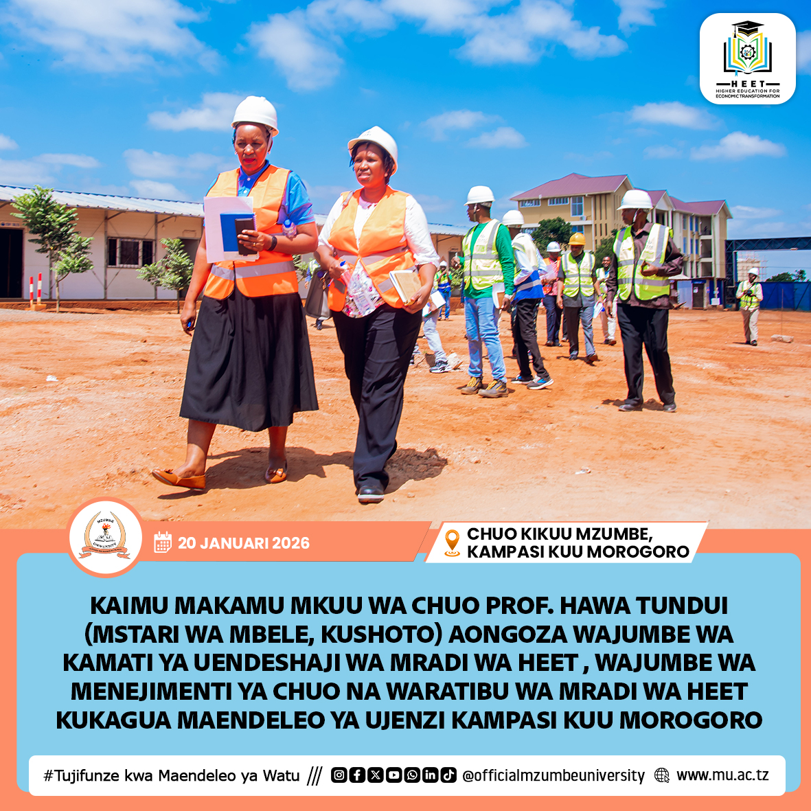 KAMATI YA UENDESHAJI WA MRADI WA HEET YATATHMINI MAENDELEO YA MIRADI YA UJENZI KATIKA KAMPASI KUU YA MOROGORO