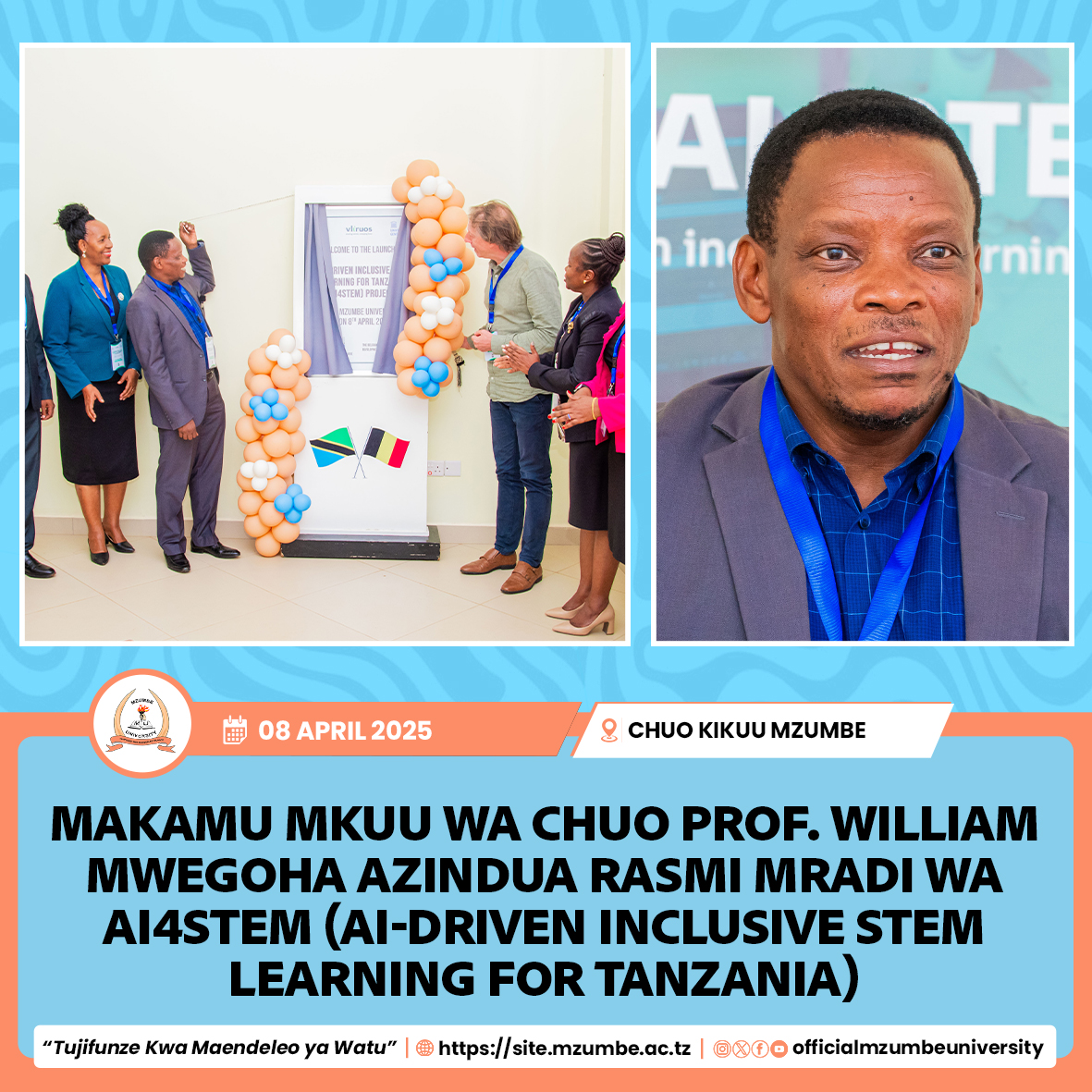 CHUO KIKUU MZUMBE CHAZINDUA MRADI WA AI4STEM KUBADILISHA ELIMU YA STEM NCHINI TANZANIA