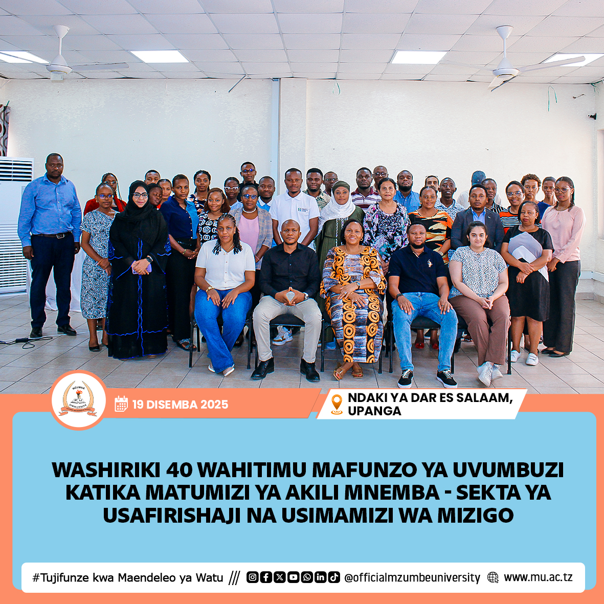 MZUMBE NA KÜHNE FOUNDATION WAIBUA WATAALAMU WA AKILI MNEMBA KATIKA USAFIRISHAJI