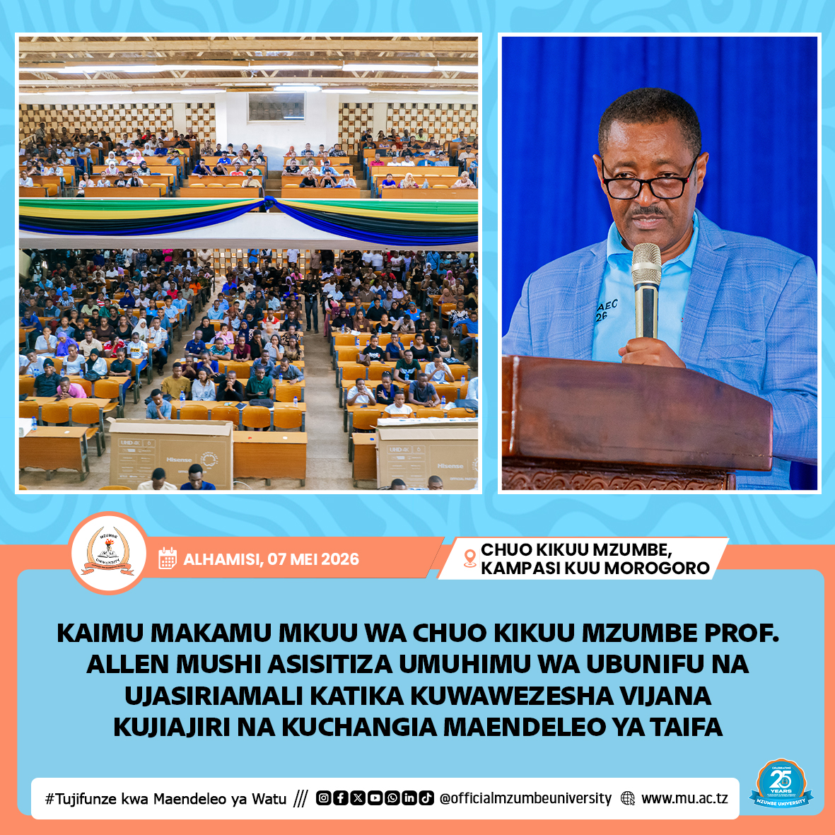 KAMBI YA UJASIRIAMALI MZUMBE YACHOCHEA MAWAZO YA KIBUNIFU NA AJIRA KWA VIJANA