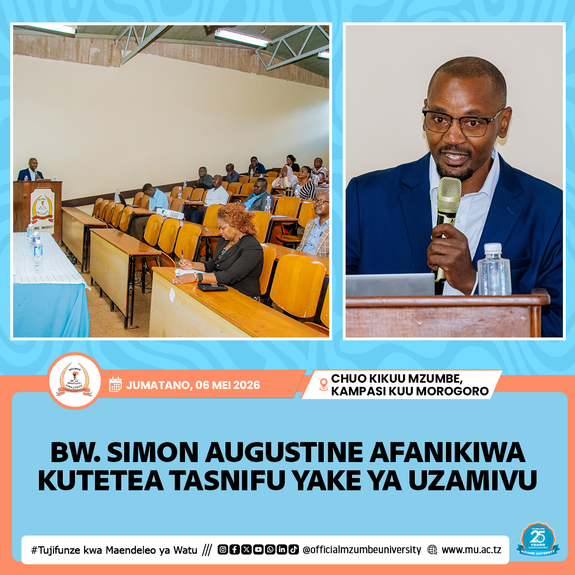 BW. SIMON AUGUSTINE ANG’ARA KATIKA UTETEZI WA TASNIIFU YA UZAMIVU MZUMBE