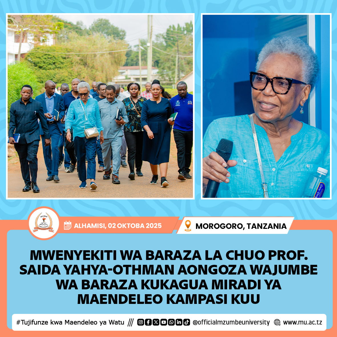 BARAZA LA CHUO KIKUU MZUMBE LAKAGUA MIRADI YA MAENDELEO KAMPASI KUU