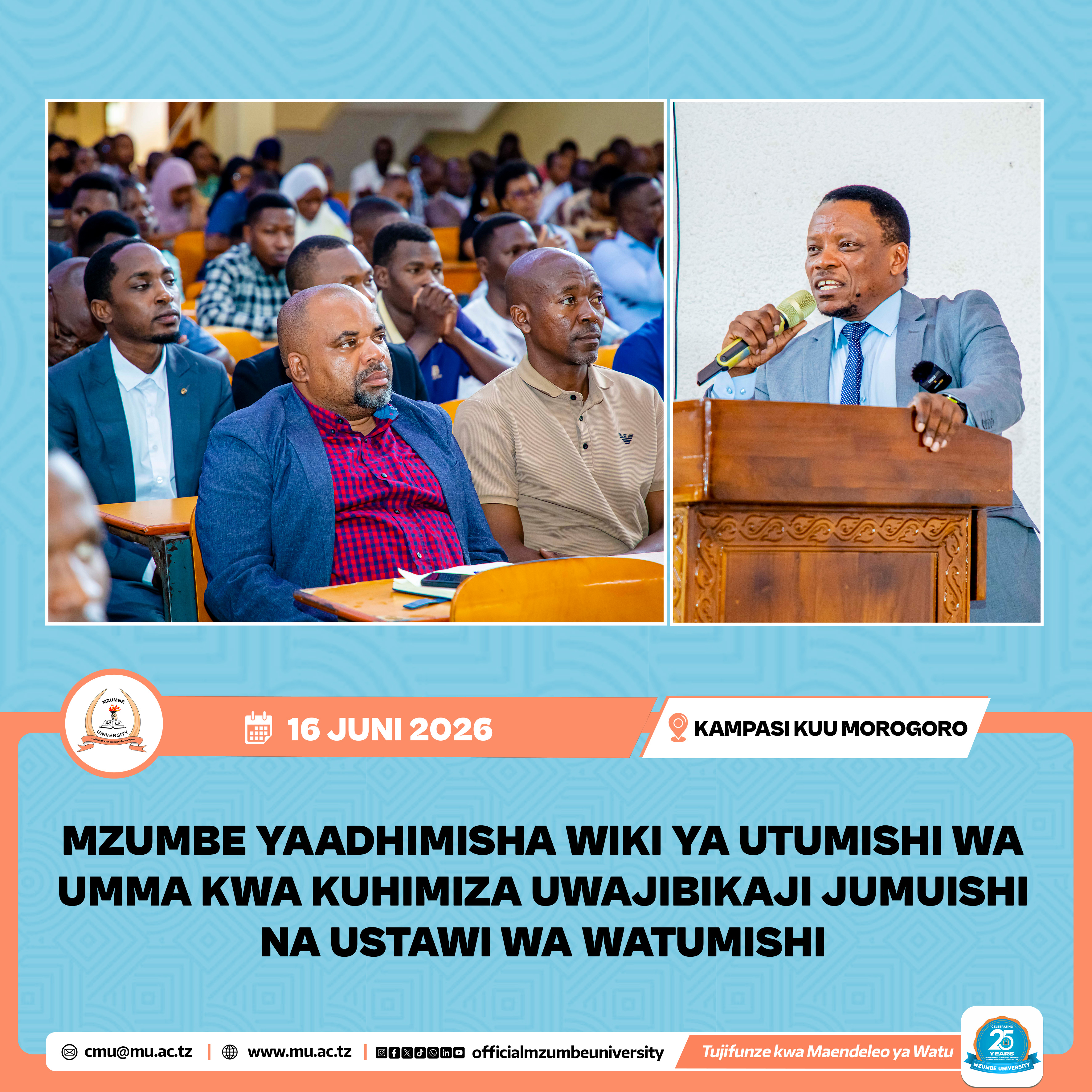 MZUMBE YAADHIMISHA WIKI YA UTUMISHI WA UMMA KWA KUHIMIZA UWAJIBIKAJI JUMUISHI NA USTAWI WA WATUMISHI