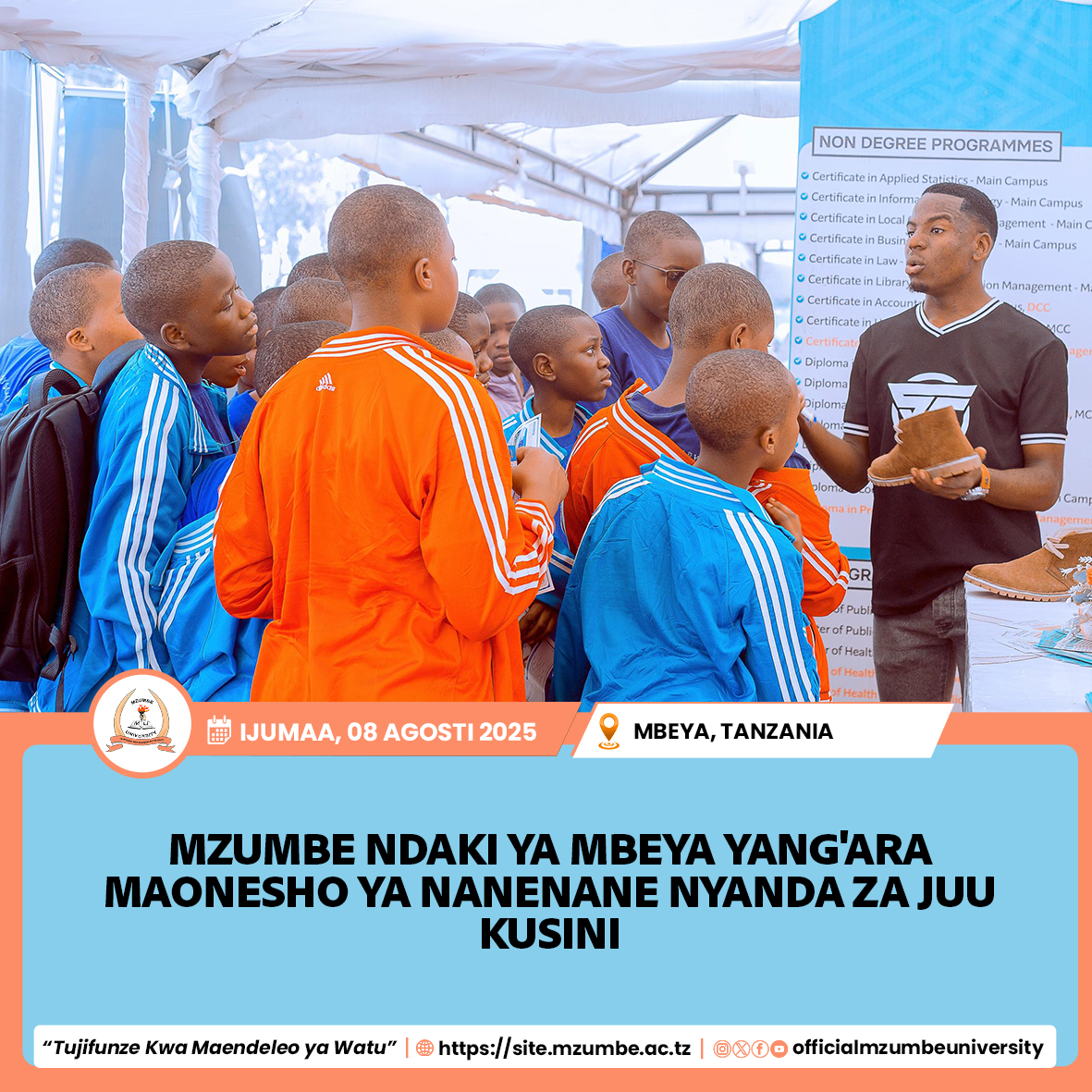 MZUMBE NDAKI YA MBEYA YAHITIMISHA USHIRIKI WA MAONESHO YA NANENANE 2025 KWA MAFANIKIO