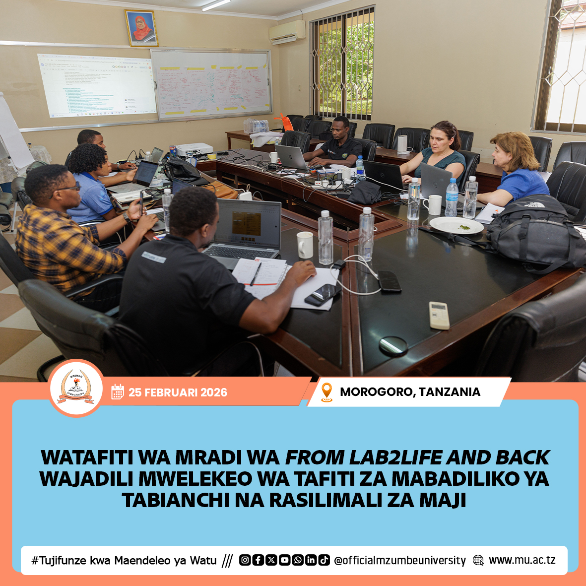 MZUMBE YAENDESHA KIKAO CHA MWELEKEO WA TAFITI ZA TABIANCHI KUPITIA MRADI WA FROM LAB2LIFE AND BACK