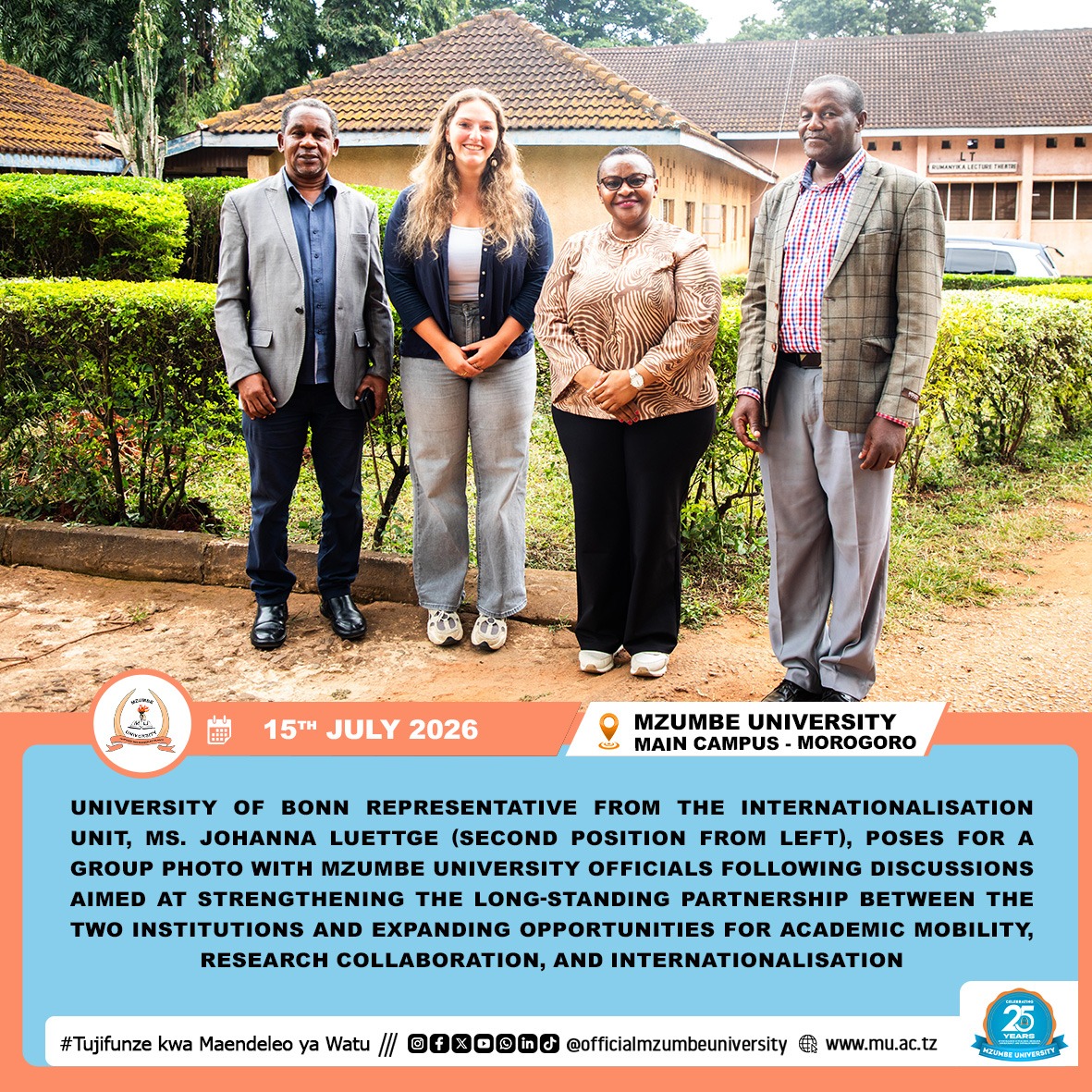 MZUMBE UNIVERSITY AND UNIVERSITY OF BONN STRENGTHEN INTERNATIONAL ACADEMIC PARTNERSHIP
